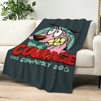cartoon funny the Dog Warm Soft Plush Nap Blankets C-Courage Sofa for Living Cowardly Room Office Bedroom Home Travel Kid Gifts 2