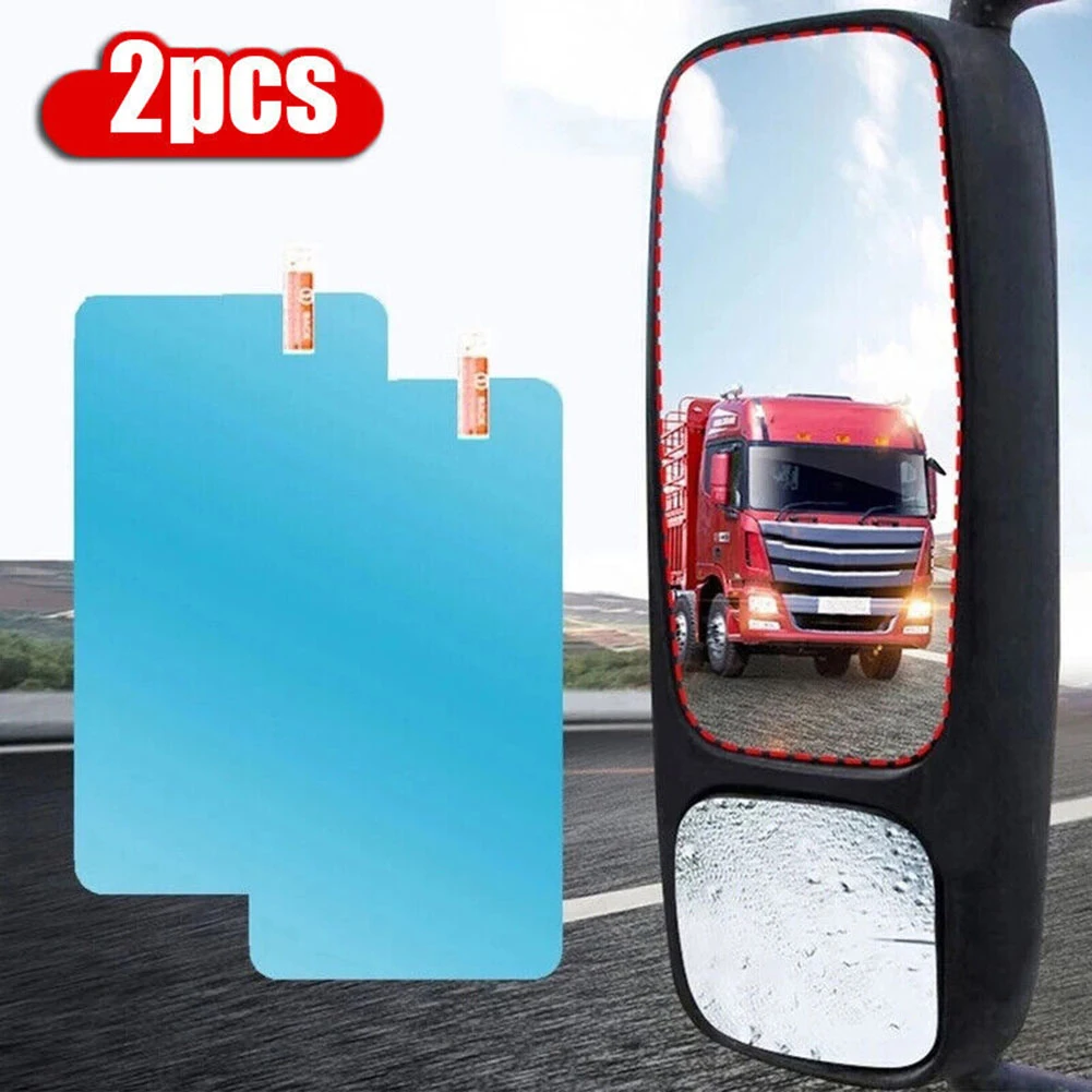 

2pcs Universal Car Rain-proof Film Rearview Mirror Waterproof Stickers Anti-fog Oil Resistant Transparent PET Films 350x160mm