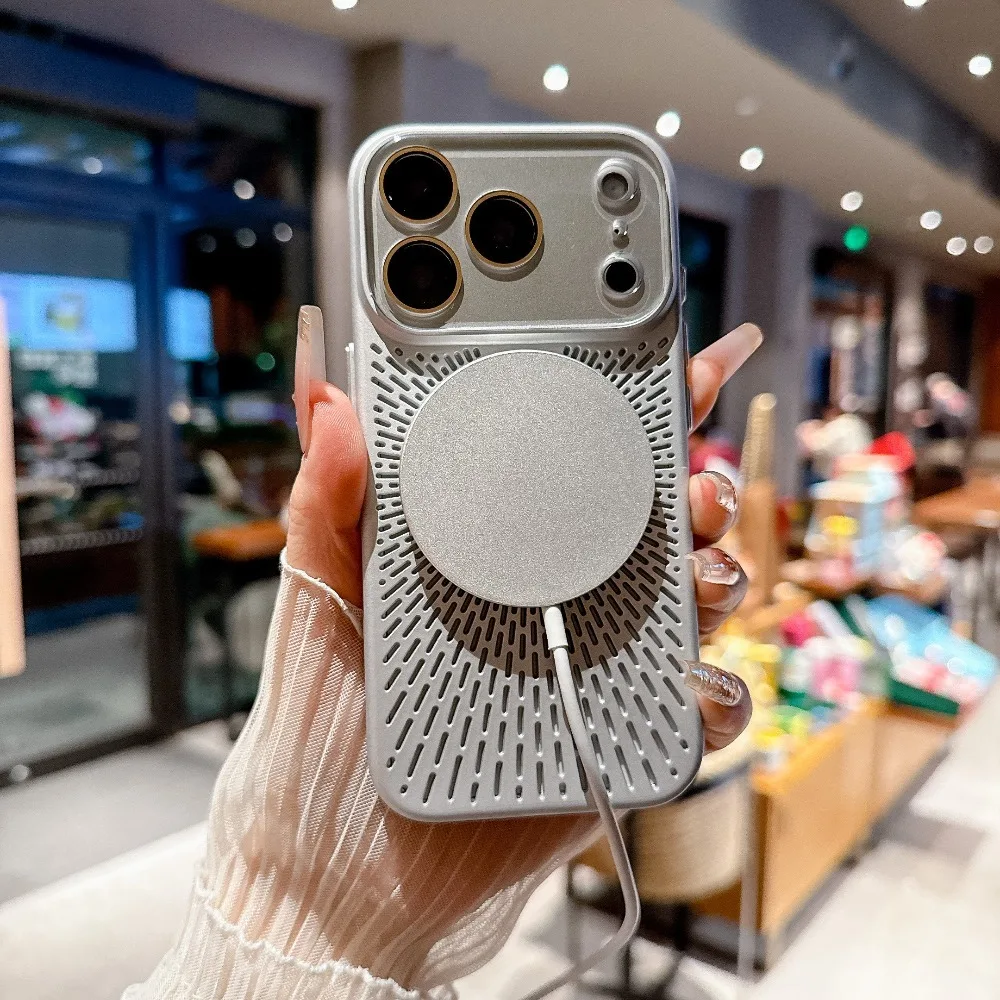 Magnetic Heat Dissipation Slim Case with Wireless Charger and Titanium Lens Cover