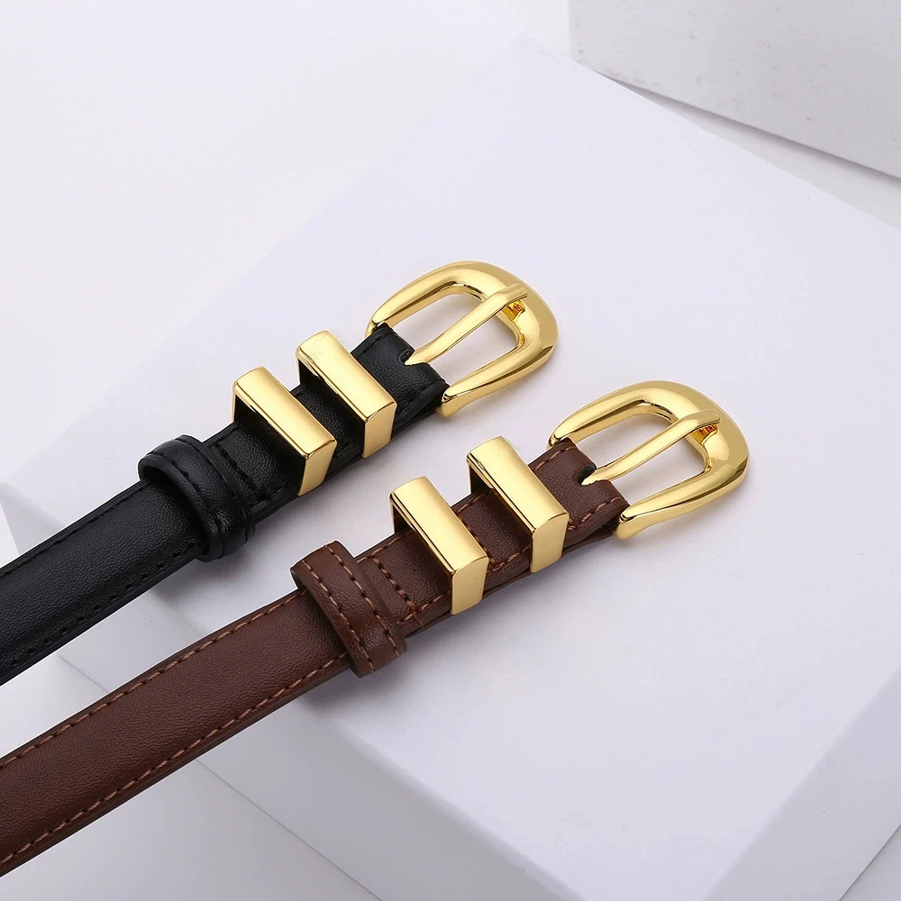 Damen Echtleder Kuhhaut Gürtel im Trendigen Stil Vielseitige Dekoration Modischer Trend Hochwertiges Design