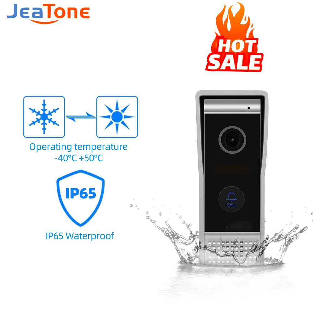 Jeatone SIP POE Video Doorbell Doorphone Villa Video Intercome AHD 720P Night Vision IP65 Waterproof WIFI Outdoor Call Panel