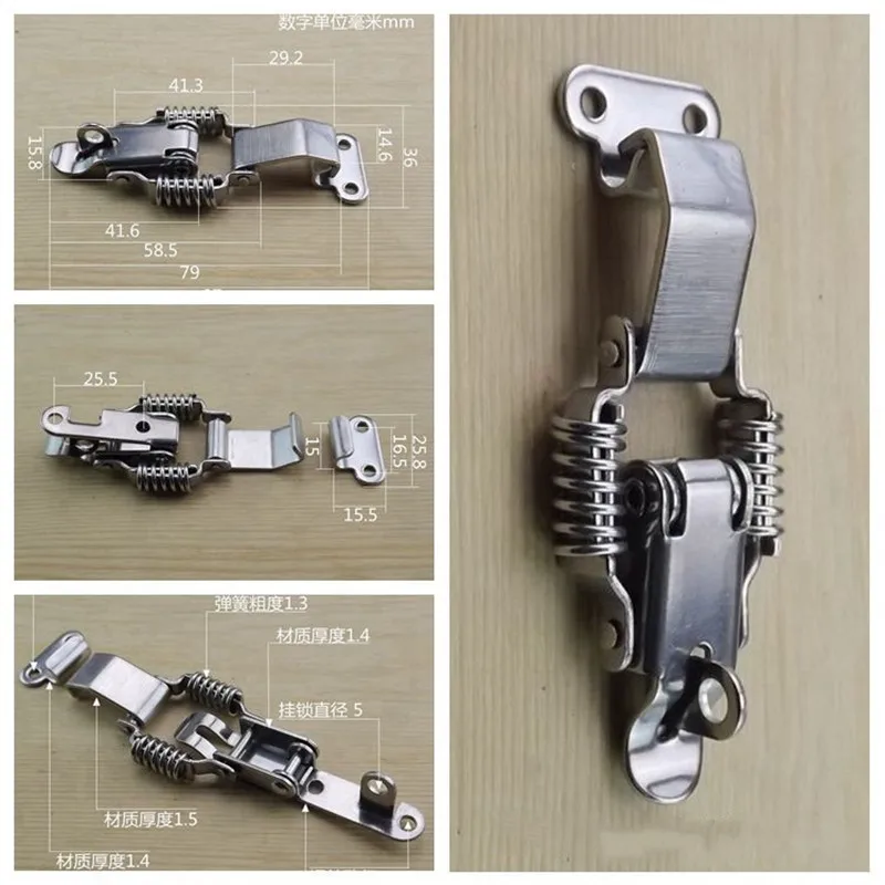 2 Pack Stainless Steel Spring Locking Latch Hasps - Toggle Catch Clasp For Chests, Toolboxes & Furniture