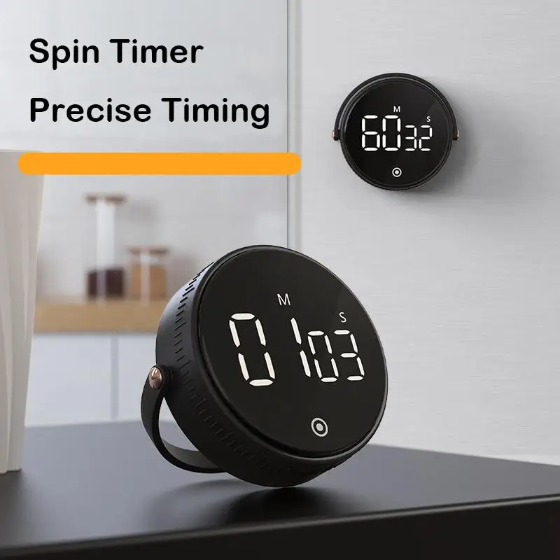 

Magnetic Kitchen Timer Led Digital Timer Mute Adjustment Manual Countdown Timer Alarm Clock Cooking Shower Study Stopwatch