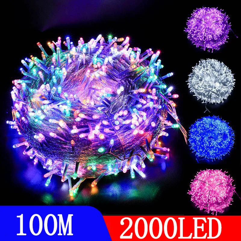 100M2000LEDChristmaslightstringflashinglightsfullofstars