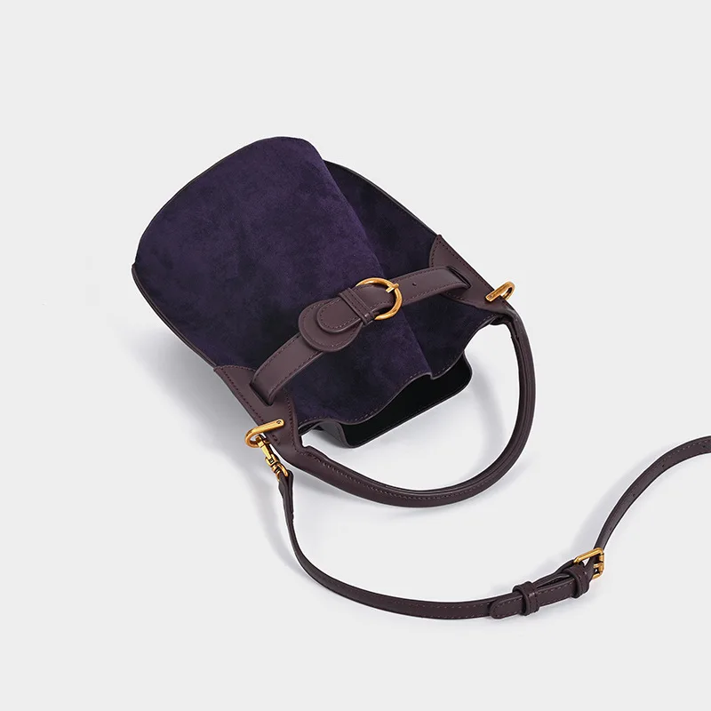 New Head Layer Leather Bucket Bag 2025 Spring Edition Texture Leather Commuter Versatile Shoulder Crossbody Handbag