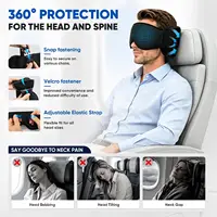 Masque pour les yeux réglable 3-en-1, système de soutien pour le sommeil en avion, oreiller de voyage multi-usage, confortable pour le bureau et la maison, idéal pour les voyages 4