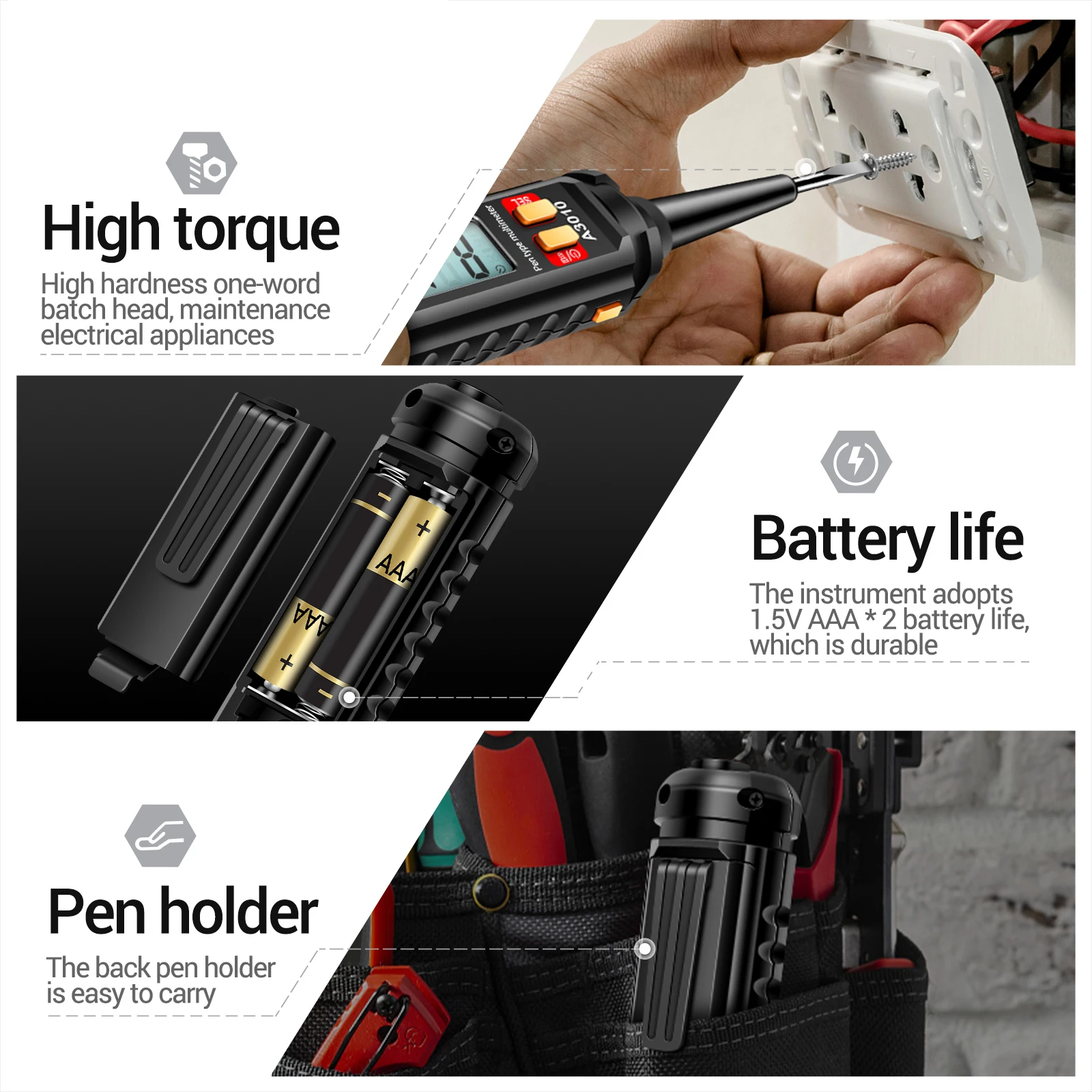 ANENG A3010 4000 Counts Pen-Type Multimeter True-RMS Backlight Multi Meter Digital Auto Range Tester LCD Electrician Tools digital multimeter,multimeter tester