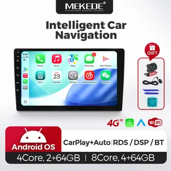 MEKEDE EU Stock Radio de coche Android universal de 7/9/10 pulgadas 2din 64G Autoradio Inalámbrico Carplay Android Auto GPS BT Sistemas multimedia centrales inteligentes para coche DSP 4G LTE WiFi FM Estéreo 1