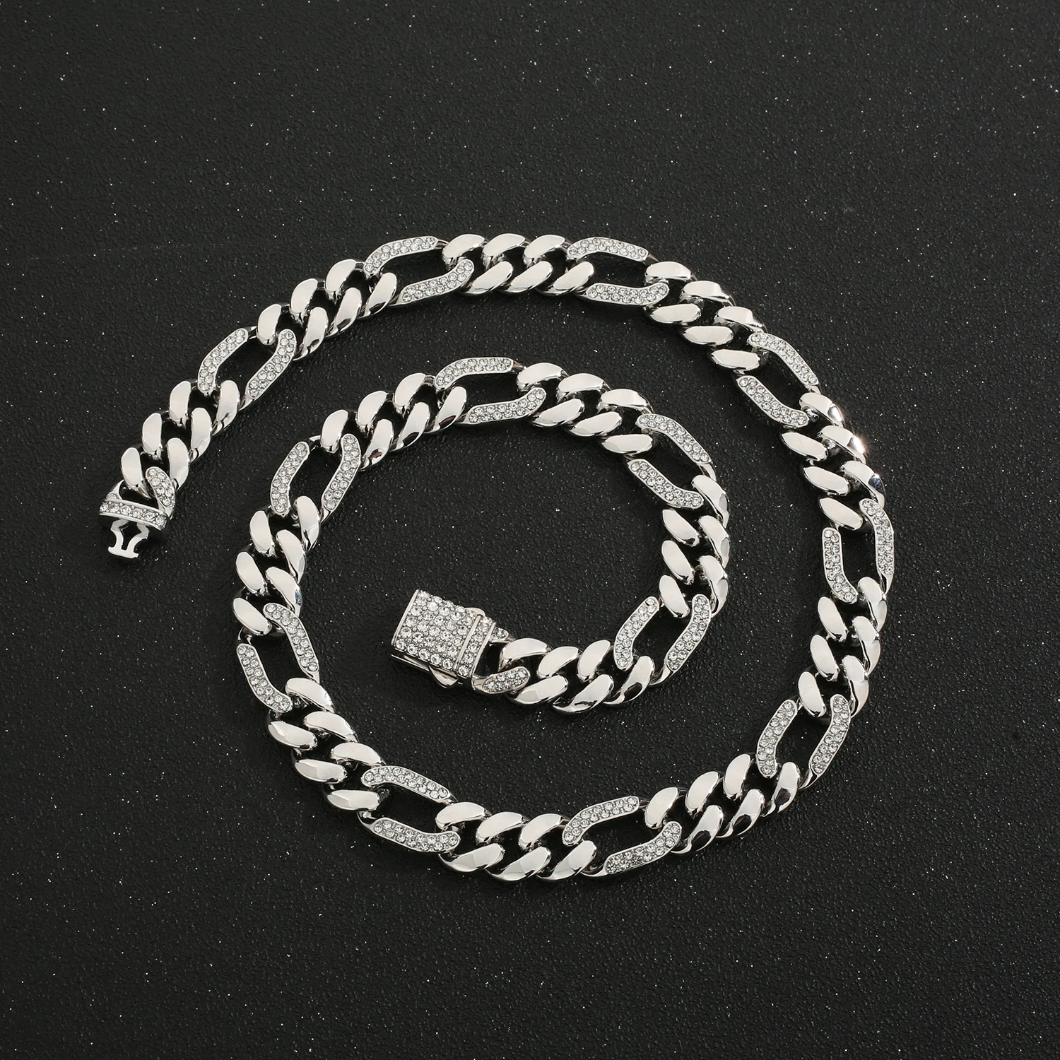 Hip Hop 14k Gold Plated Stainless Steel Jewelry Iced Cadena Hombre Miami Cuban Chain Men's Necklace