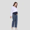 Maternity Pants For Pregnant Women Ajustabel Waist Band Pregnancy Jean Trousers Loose Straight Legging Bottoms Wide Leg Pants 5