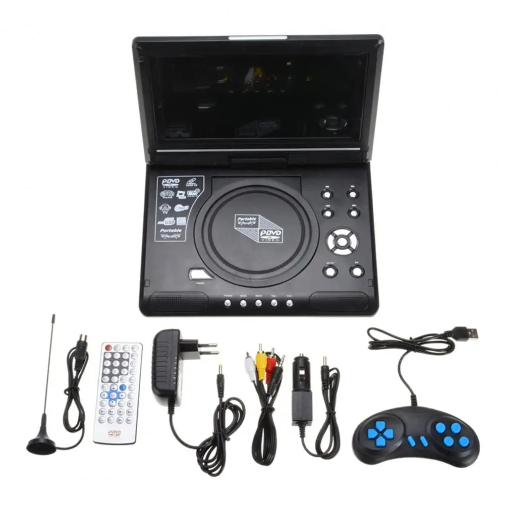 9 8Inch USB Port DVD High Clarity TV Function Built in Card Reader Swivel Screen Mobile DVD Vcd Mp3 TV Region free