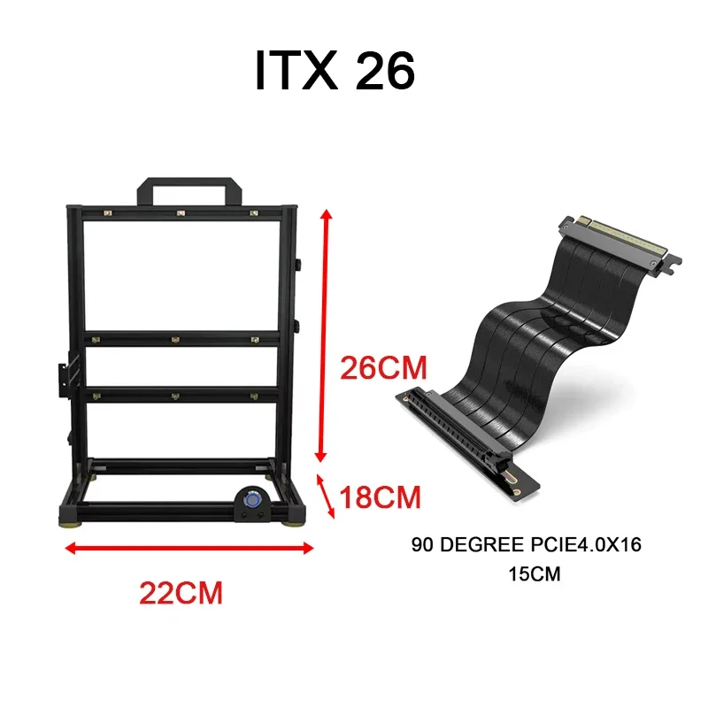 MOD 크리 에이 티브 알루미늄 오픈 PC 케이스 프레임 ITX MATX ATX, GPU 연장 케이블이있는 DIY 데스크탑 게임 캐비닛 랙