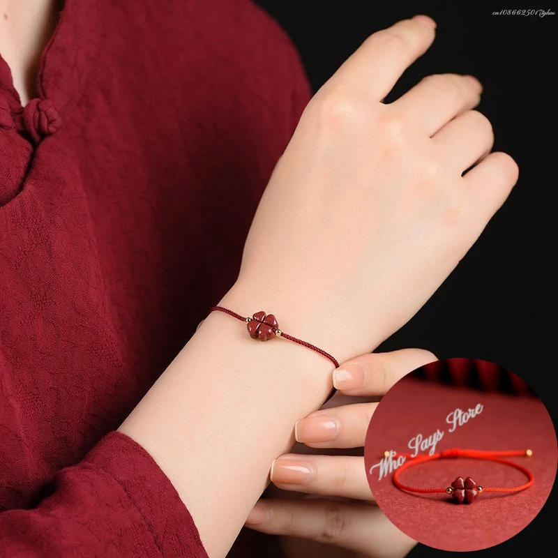 Pulsera Tibetana de Flor de Loto - Roja y Negra