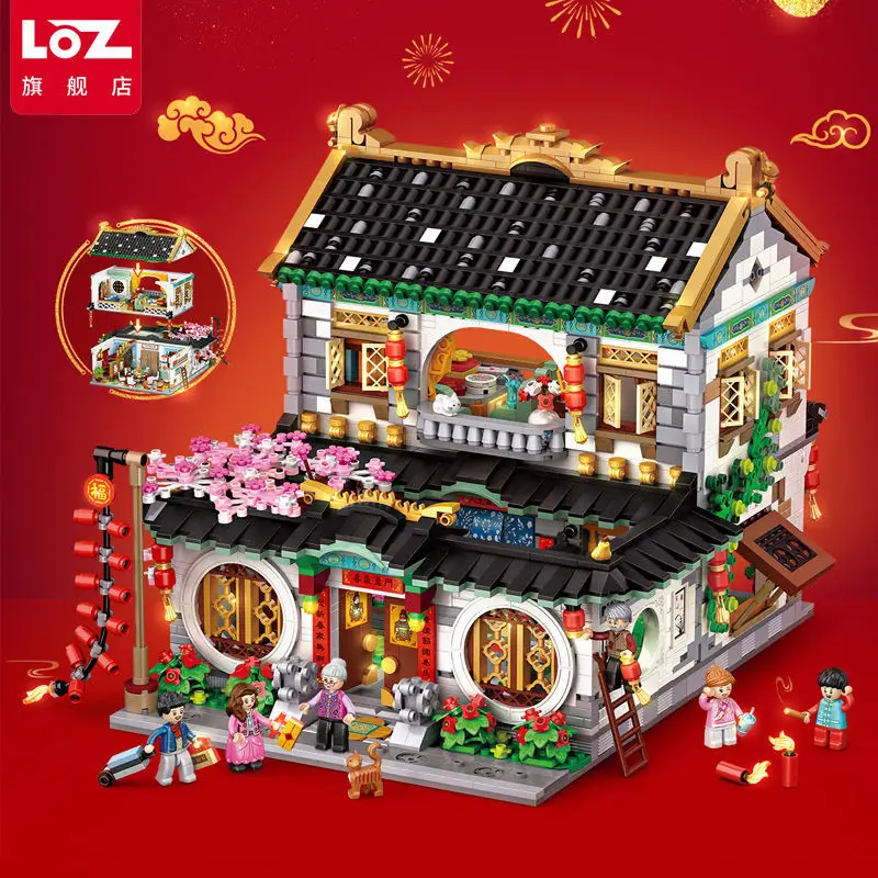 

Loz New Year's Eve Union House Building Block Assembly Model 3D Puzzle Peking Constructions Mini Bricks Adult High Difficulty