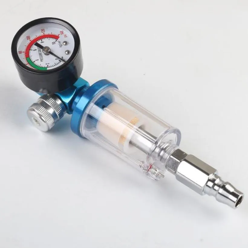 1PC Spray Gun Air Regulator Gauge In line Oil Water Trap Filter