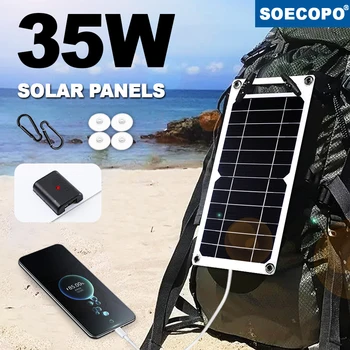 35W Foldable Solar Charger Dual USB with Smart Charge Tech for Power Bank,iPhone,Camping,RV,Emergency&Outdoor Travel Accessories 1