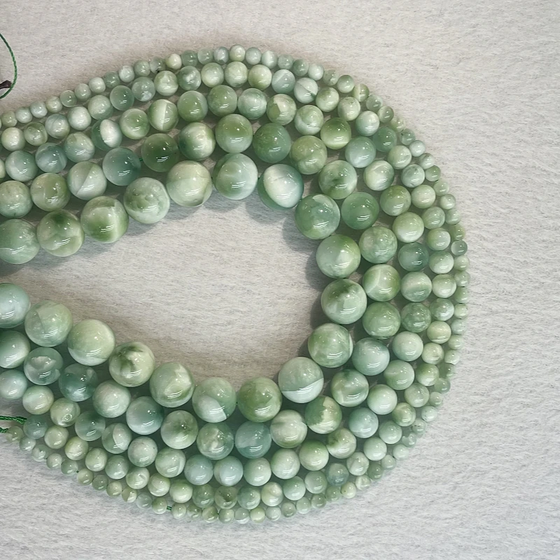 Perles de pierres précieuses naturelles pour bijoux de bricolage, larimar d'ange vert, 4mm, 6mm, 8mm, 10mm, 12mm