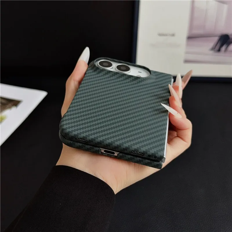 Carbon Fiber Magnetic Hard Case with Hinge Protection and Screen Glass