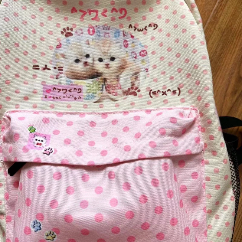 รูปสินค้า กระเป๋าเป้ Y2K ลายแมวหวาน ความจุสูง น่ารัก