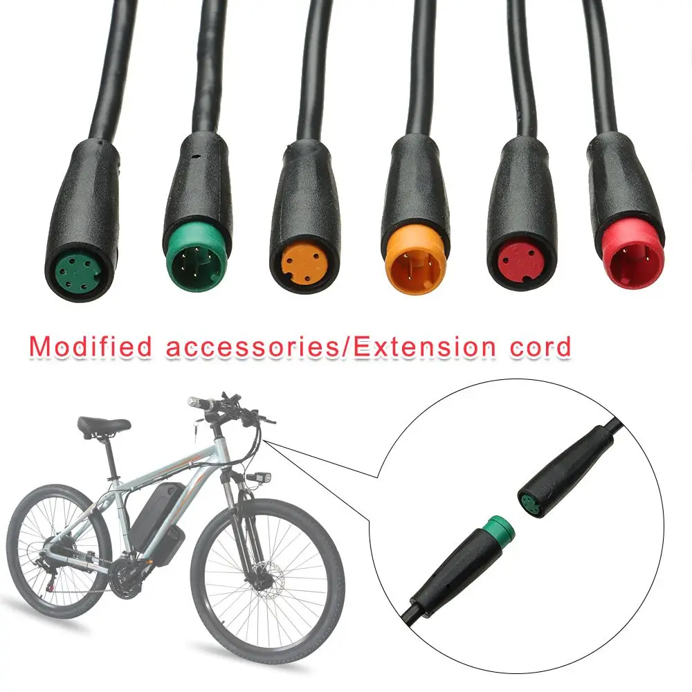 9mm Base Connector 2 3 4 5 6Pin Cable Waterproof Connector For Ebike Bafang Display Pin Optional Cable Ebike Accessories 6Styles