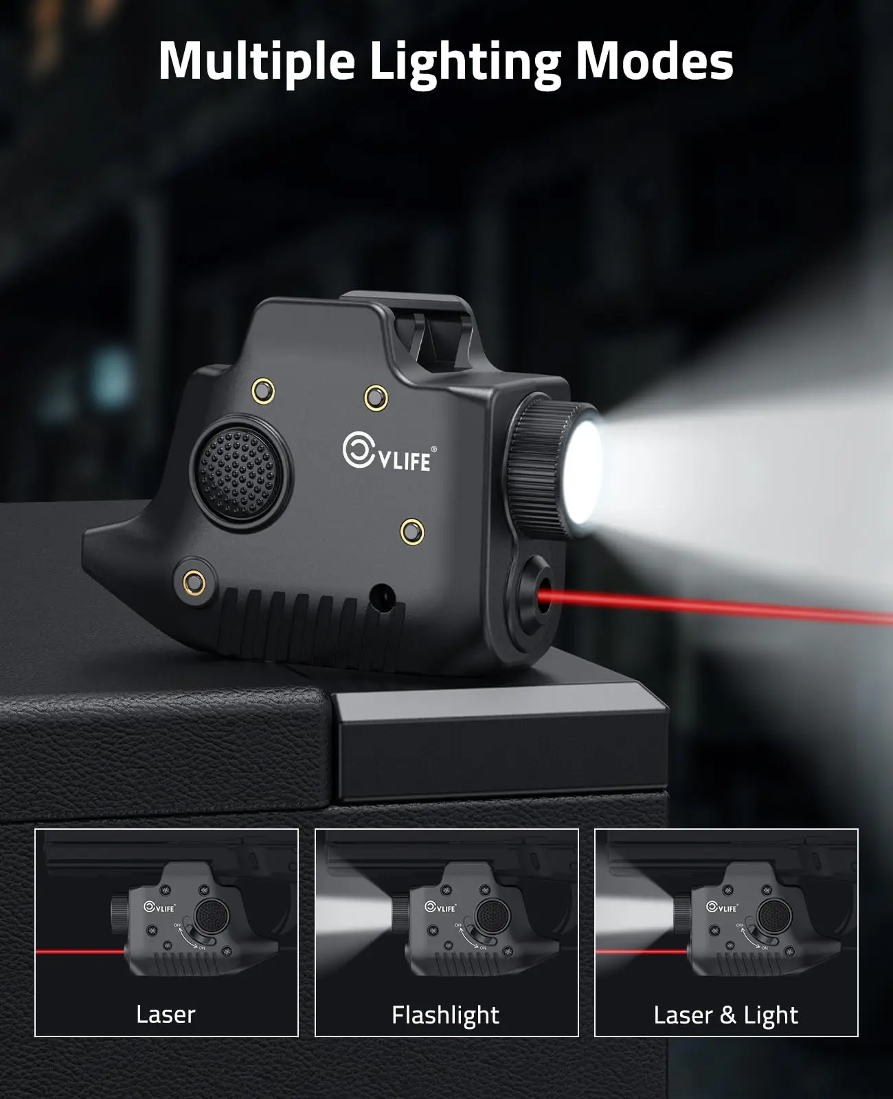 CVLIFE 550 Lumens Rechargeable Pistol Red Laser Flashlight Combo Compatible with P365/X/XL Not X-Macro Home Defence Hunting