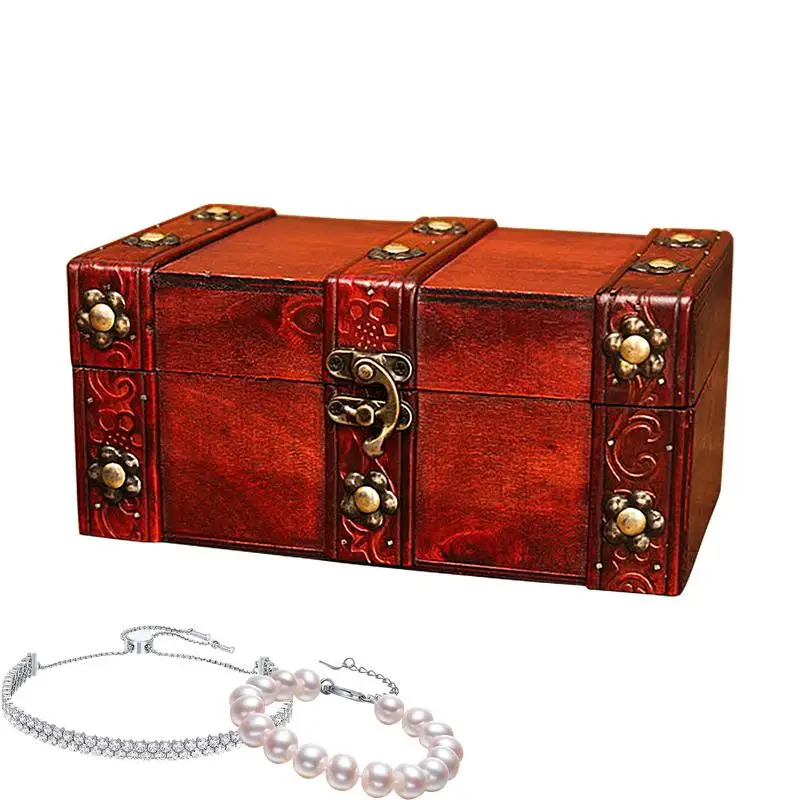 

Keepsake Storage Box Vintage Jewelry Box Vintage Decorative Boxes Wooden Treasure Storage Chest Home Decor Rustic Antique Boxes