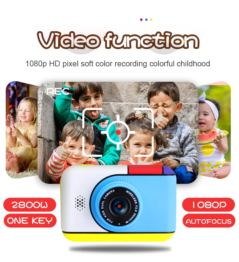 Kids Birthday Christmas Gift Full HD 1080P Wifi Function Dual Lens Mini Children Camera Digital Video Camcorder Camera