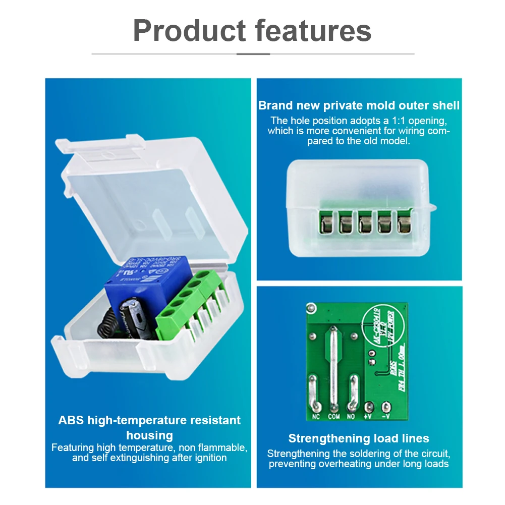 433MHz Remote Control Switch 10A DC 12V Mini Module Wireless Remote Control Switch On Off Transmitter for LED Access Door System