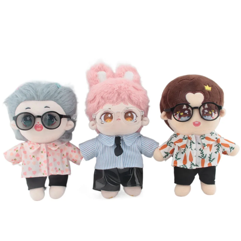 

Doll Clothes 20cm Idol Dolls Accessories Plush Doll's Clothing Glasses Pants Sweater Shirt Stuffed Toys for Korea Kpop EXO Dolls