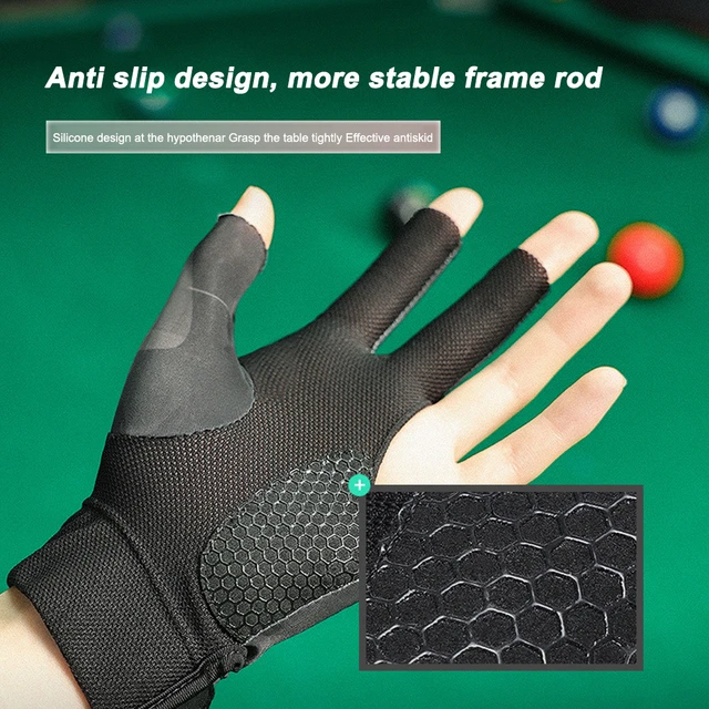 Gants de Billard à Doigts Ouverts, Autocollants Réglables, en