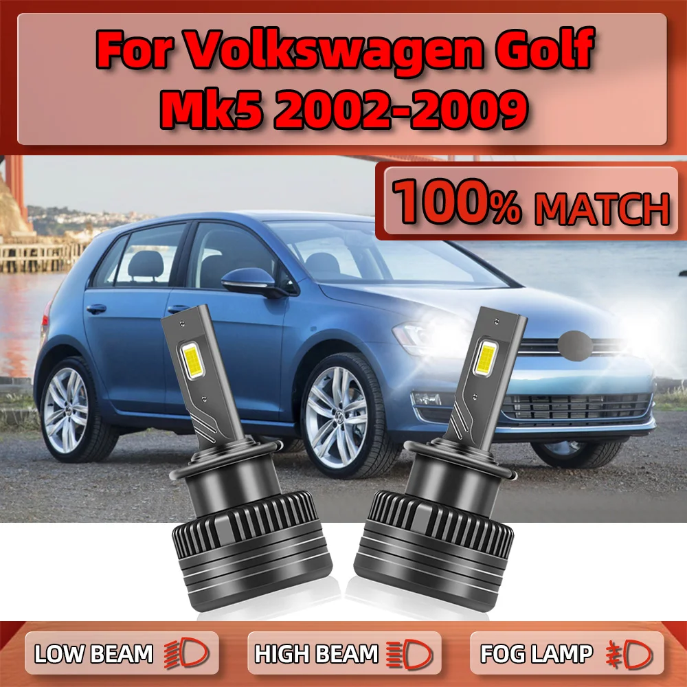 

LED Headlight Canbus 25000LM Super Bright Car HID Xenon Lights With Fan 6000K For Volkswagen Golf Mk5 2002-2006 2007 2008 2009