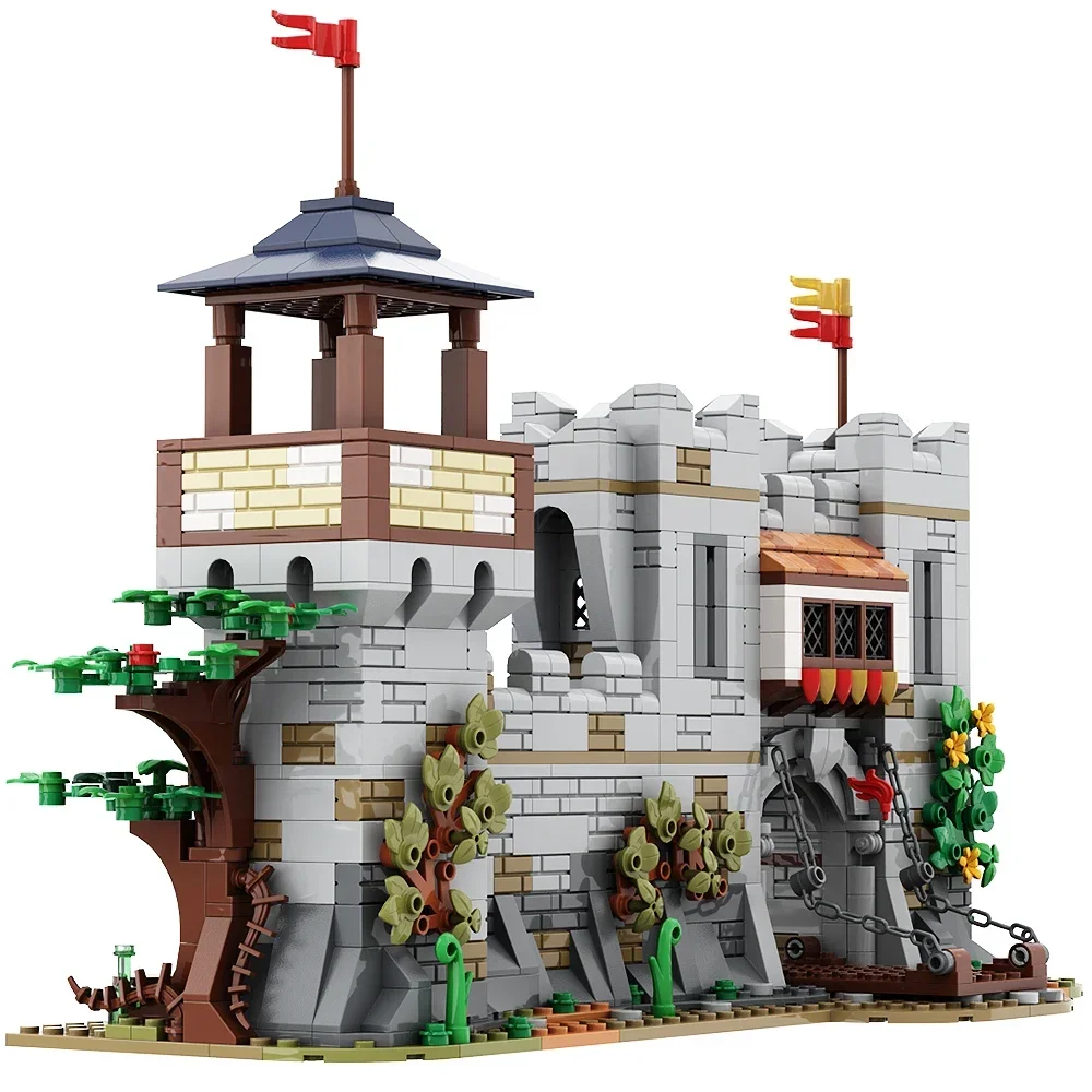 

Gobricks MOC Small Lion Knights' Castle Model Building Block Medieval Architecture Educational Toys For Kid Birthday Gift