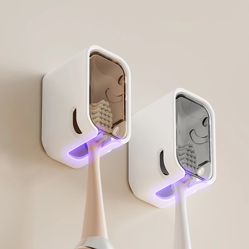 Dustproof Wall Mounted Toothbrush Holder Storage Box For Bathroom