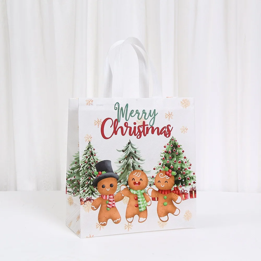 Large Christmas Gift Bags 6 Pack - Reusable Non-Woven Christmas Gift Bags with Handles for Holiday Xmas Party Gifts Wrapping