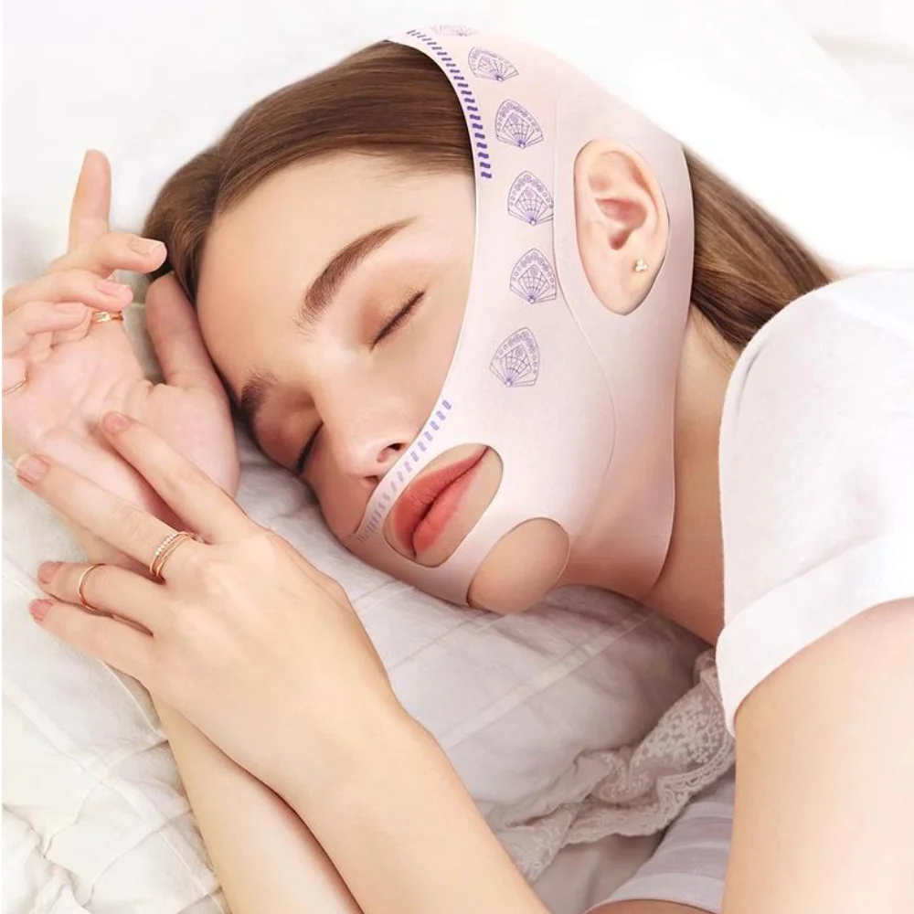 V Line Face Lifting Mask, Chin Strap for Sleeping, V Line Lifting Mask Face Slimming Strap, Double Chin Reducer Jaw Exerciser 6