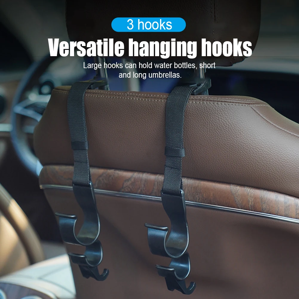 2Pcs Car Seat Back Hooks Car trunk organizer Headrest Hanger Vehicle