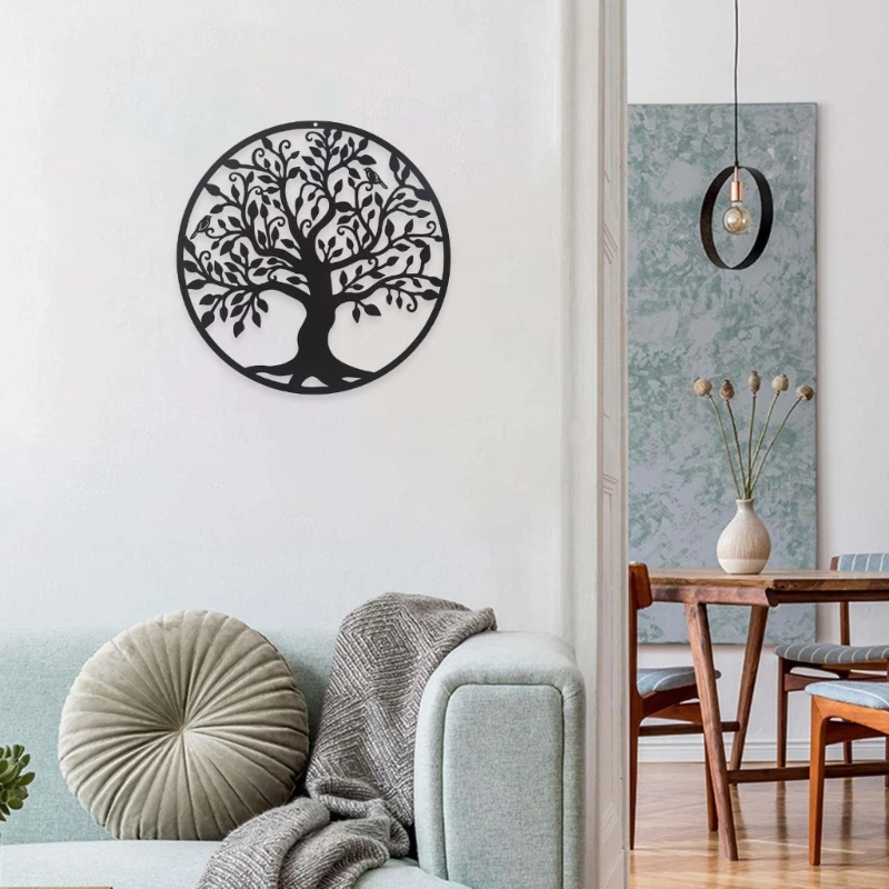 Tree of Life Metal Wall Decoration Indoor Outdoor Garden Farmhouse Decor Hanging Ornament for Home Housewarming Gift 2