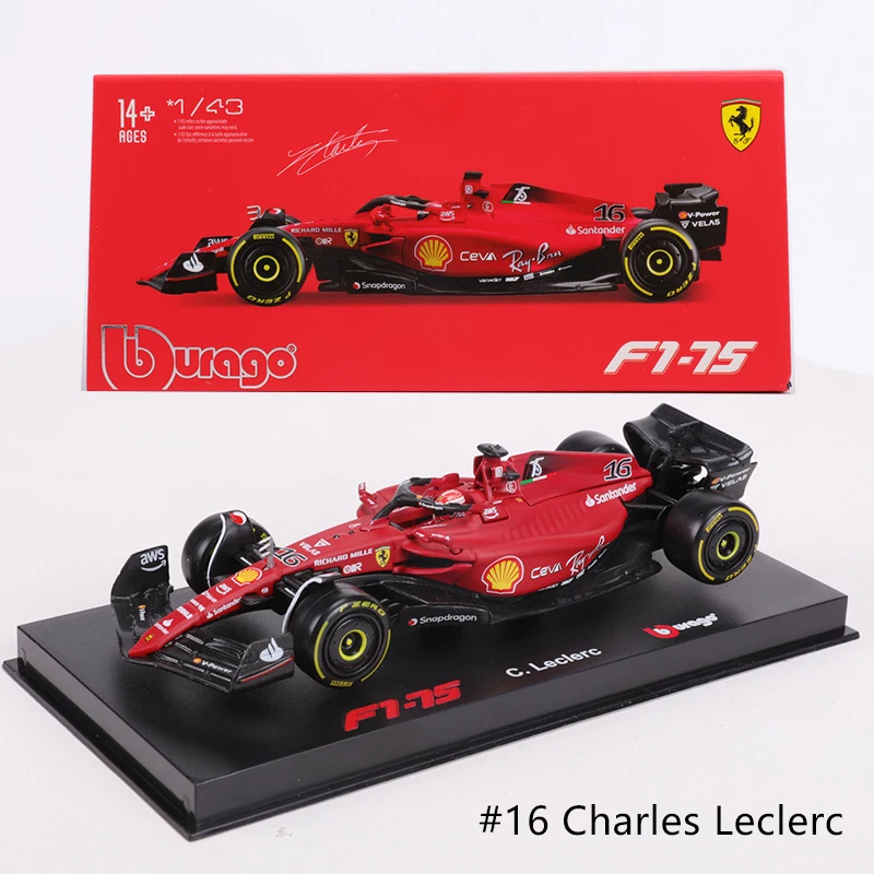 Bburago 1:43 Ferrari F1-75 C.Sainz Sf22 No.55 /No.16 Formula One Cars Modello Di Auto In Lega Simulata