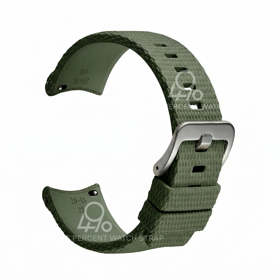 Premium Curved End Rubber Watch Strap – Durable FKM Military Band