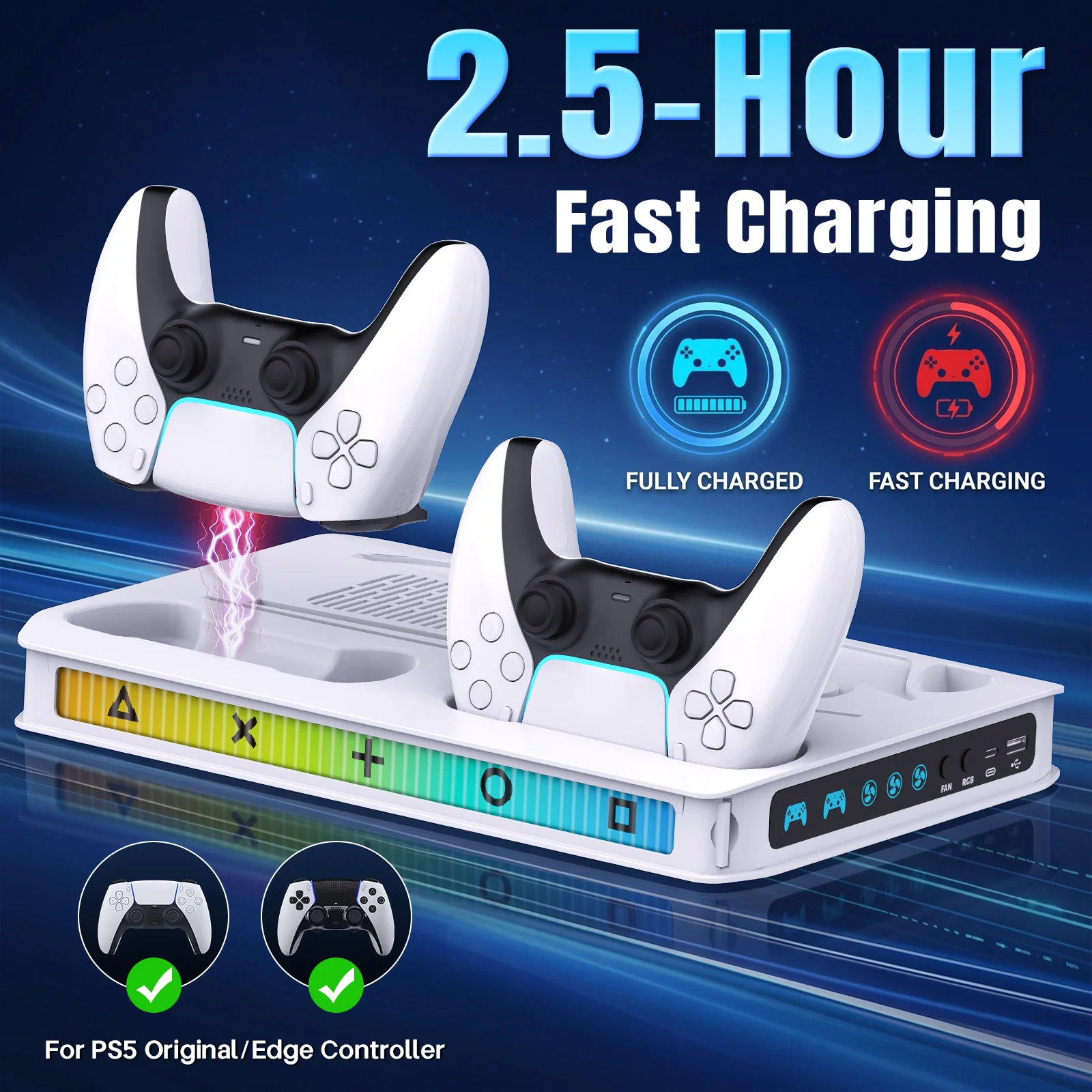 Enhanced Cooling and Charging Station with RGB Lighting