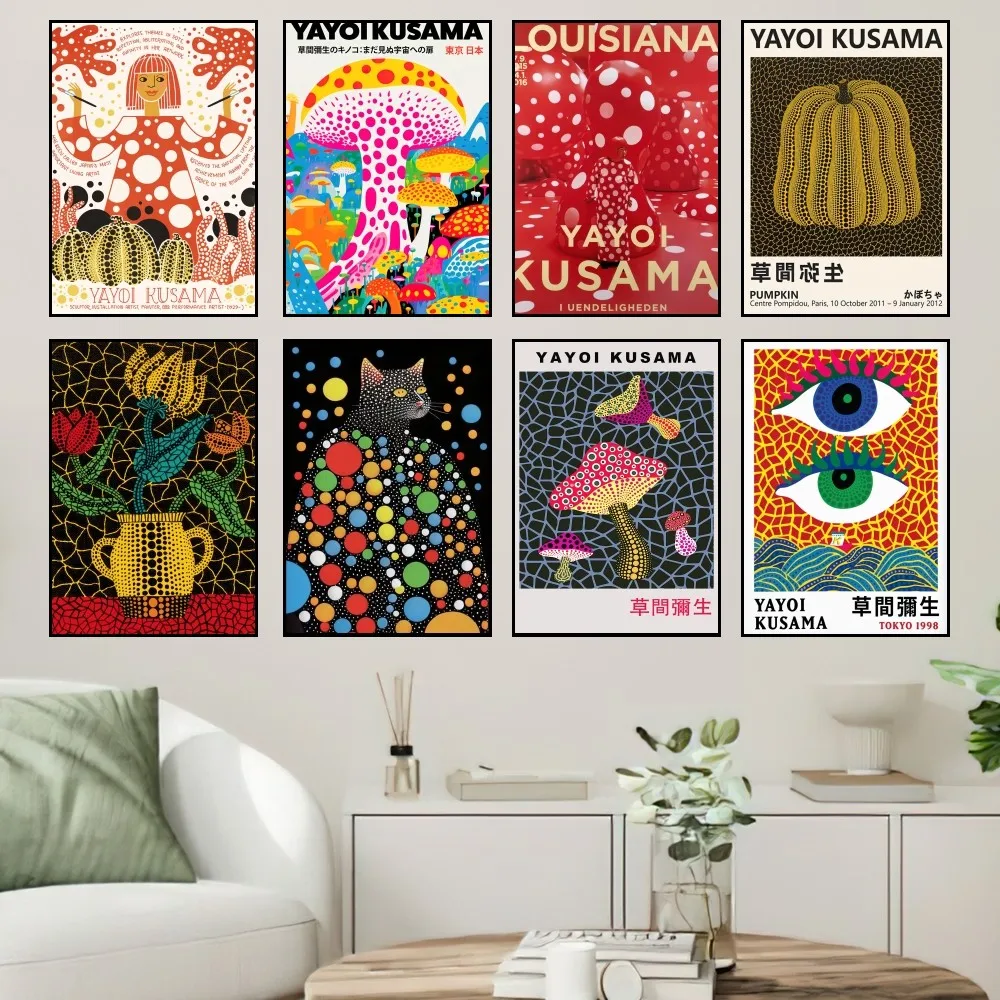 

Художественный постер Kusama Yayoi, домашние принты, настенная живопись, украшение для спальни, гостиной, офиса