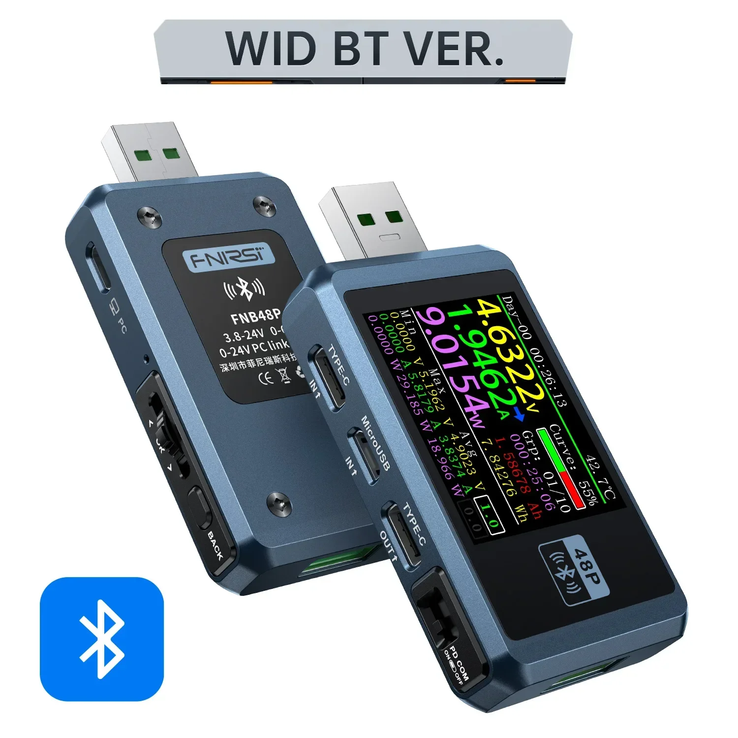 FNIRSI-FNB48P USB ͸ ׽ а  TYPE-C,    Ʈ 뷮   