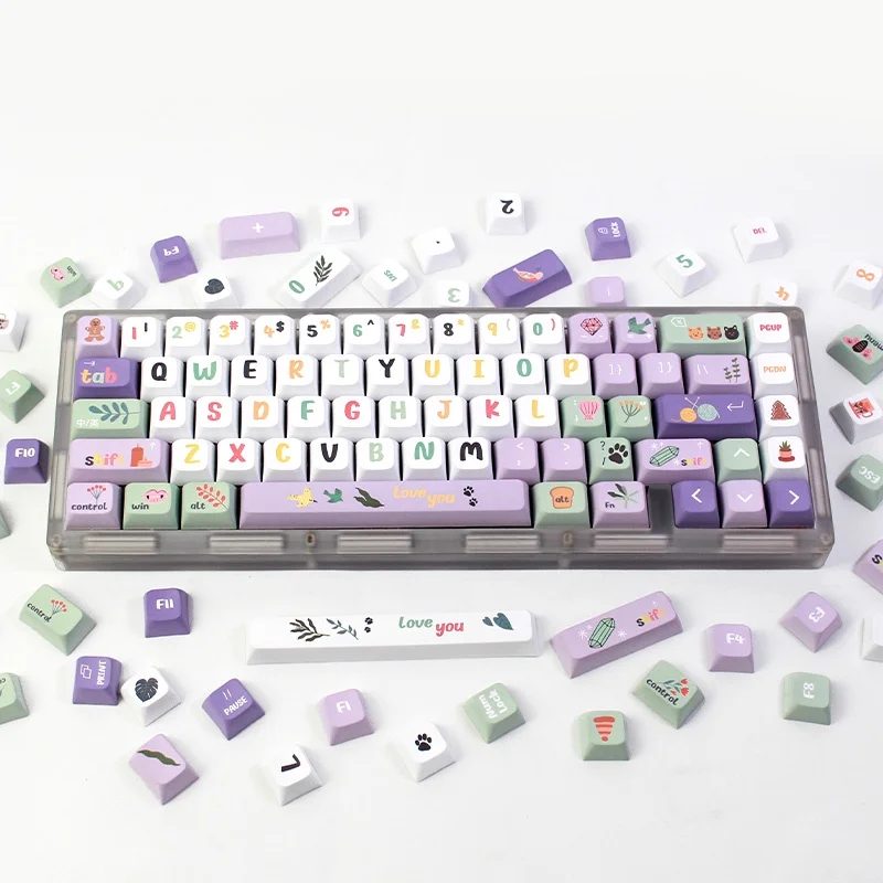 

Midsummer Keycaps cute Colorful XDA Profile Five-sided PBT Sublimation Key Cap keycaps for mechanical keyboard