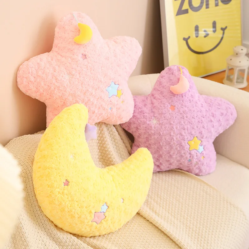 Kawaii Therapy Star Moon Soft Candy Pastel Pillow