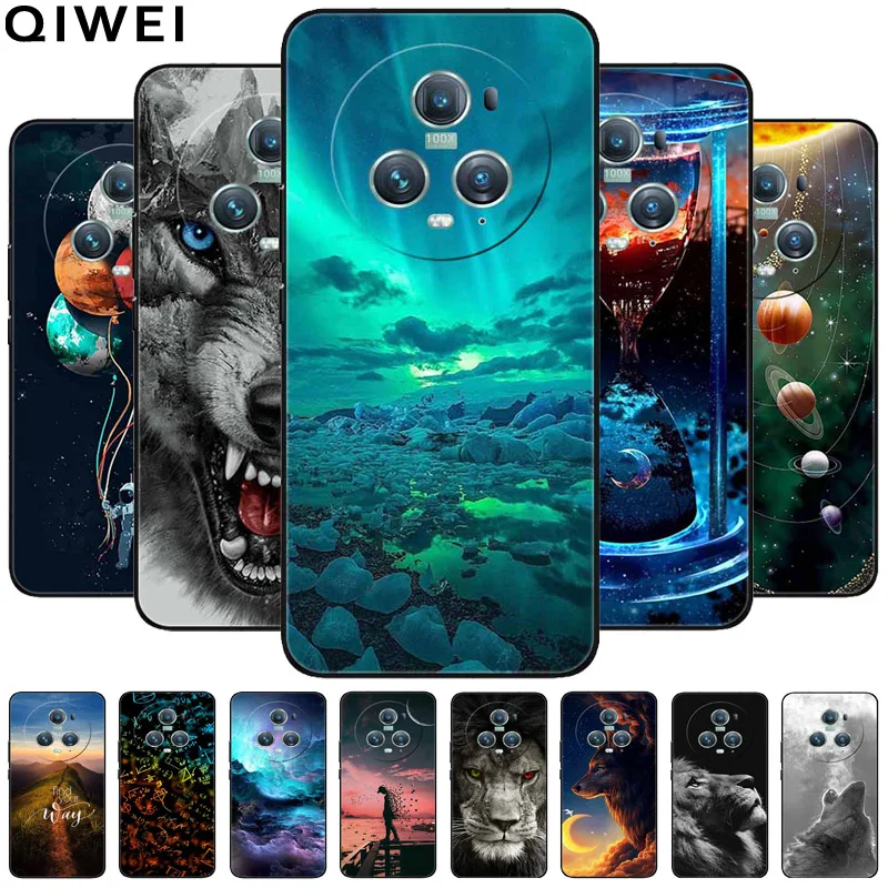 Funda For Honor Magic 5 Pro Case Luxury Black Dragon Pattern Soft Silicone  Phone Protection Cover For Magic5 5Pro 5G Capa Bumper