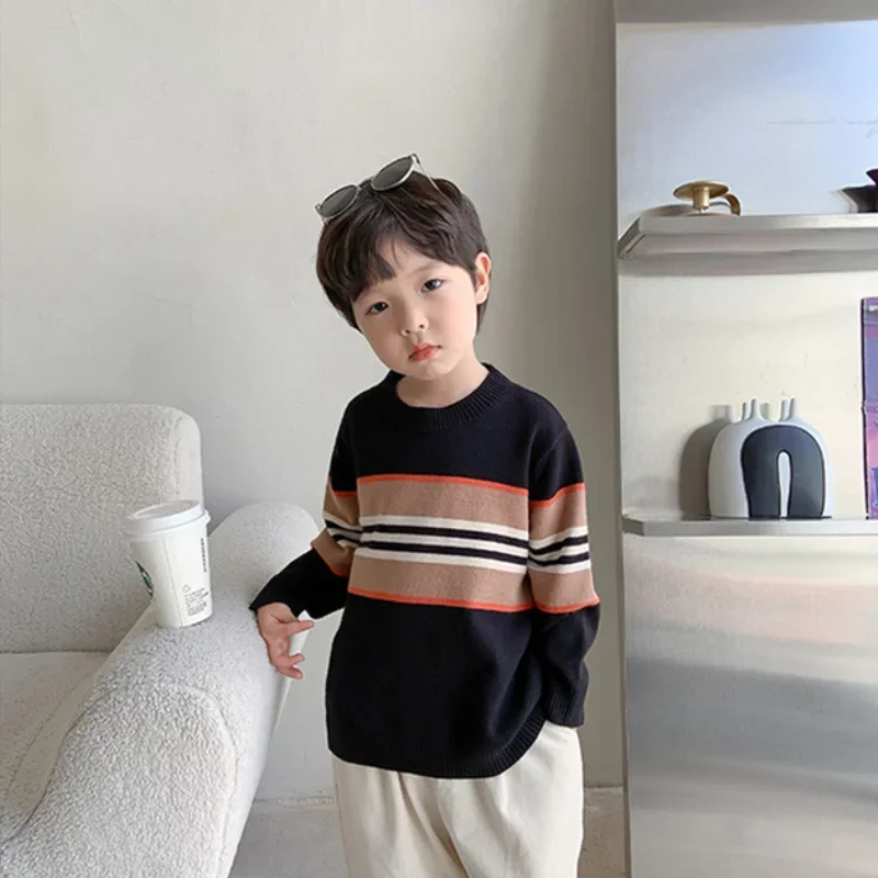 남아용 스웨터 어린이 겉옷 상의, 우아한 양털, 두꺼운 따뜻한 겨울 가을 뜨게 풀오버, 어린이 의류, 2021