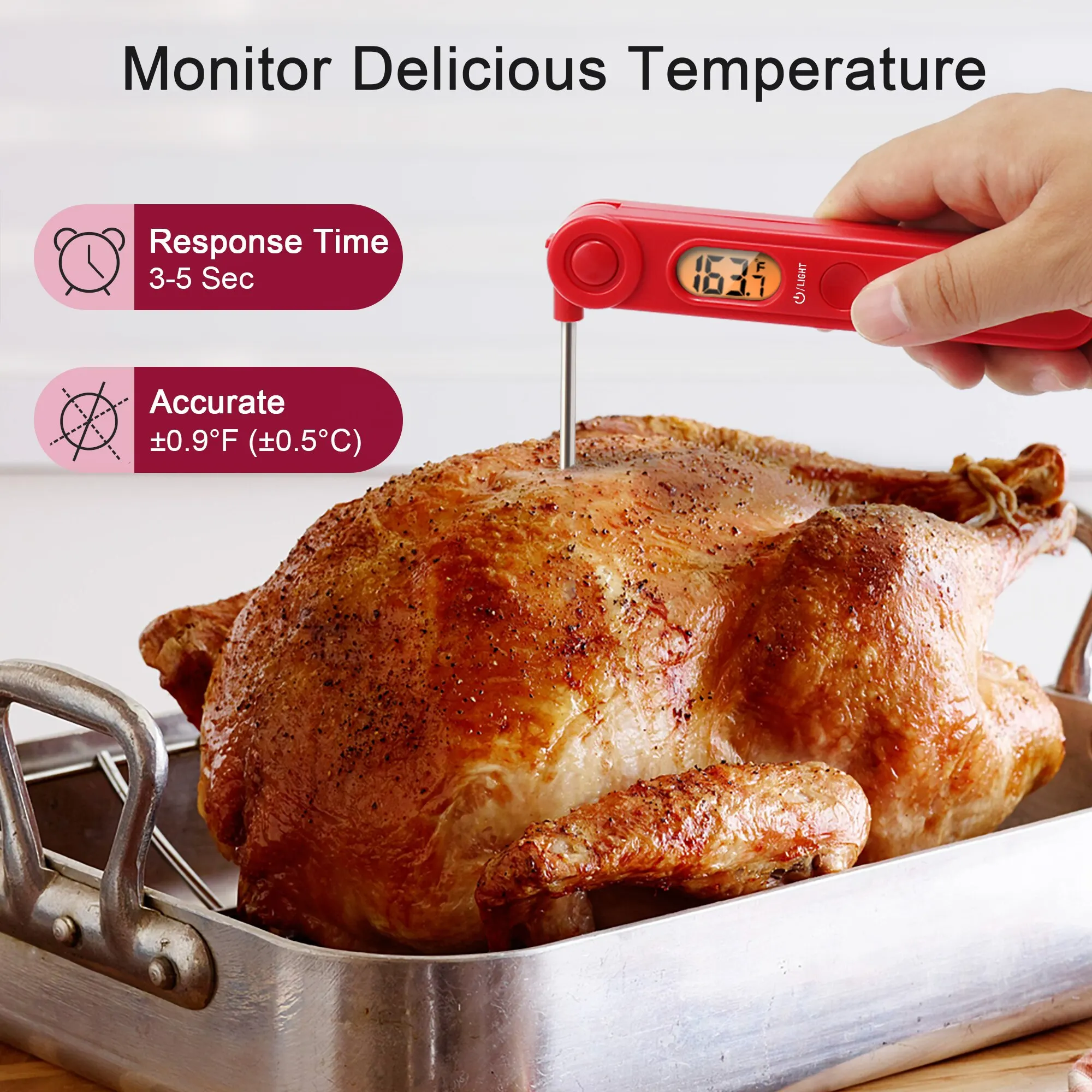 ThermoPro TP420 Digital Backlit Foldaway Two-in-One Fast Reading Infrared  Kitchen Cooking Meat Thermometer With Large LCD Screen - AliExpress