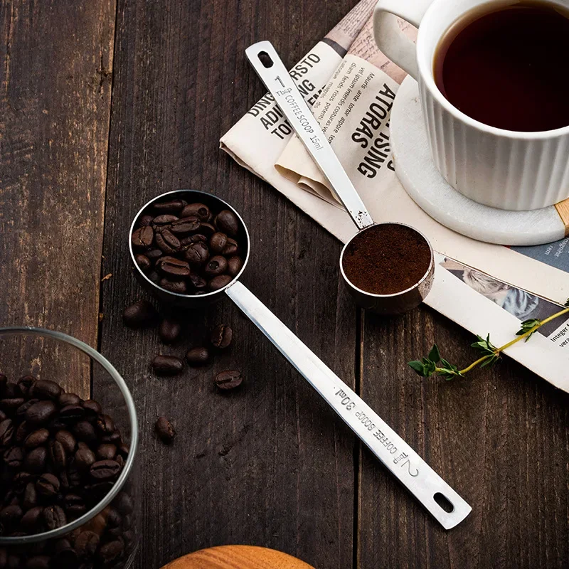 Stainless Steel Coffee Scoop 15/30ml Long Handle Measuring Spoon for Coffee Tea Accessories Measuring Spoons