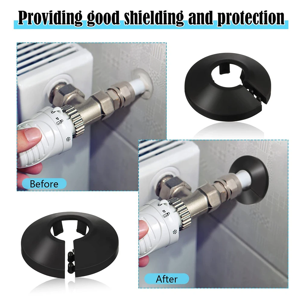 4 stücke 15mm Chrom Farbe Silber Galvanisieren Kühler Rohr Kragen Abdeckung Kunststoff Boden Dekoration Wasserhahn Zubehör – Detail 16