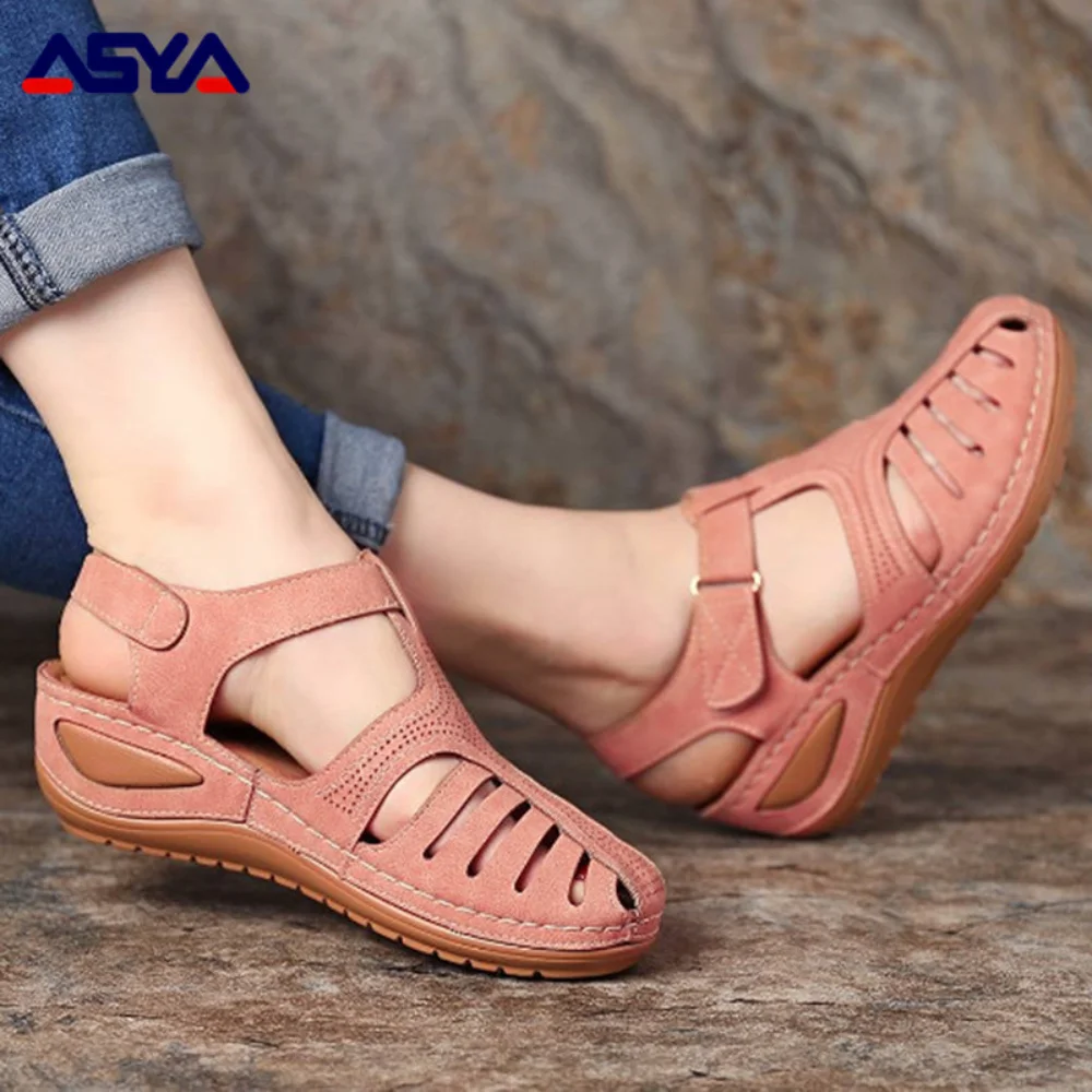 

ASYAPOY Women Sandals Summer Shoes Woman Plus Size 44 Heels Sandals Wedges Chaussure Femme Casual Gladiator Platform Shoes Talon